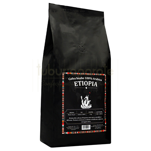 Pachet cu 1 kg de cafea boabe 100% Arabica de origine Etiopia marca RioTabak 